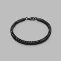 Black Franco chain bracelet with a tight woven pattern — BLACKVERSE